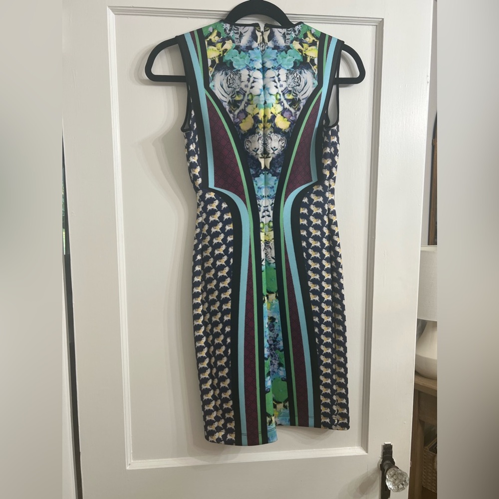 Clover canyon graphic flowers neoprene bodycon dress size small - Picture 9 of 13